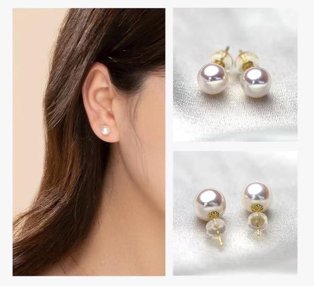 最終 4°C 18k AU750 ゴールド 淡水パールピアスandリングセット パール ピアス 18金 ゴールド 淡水パール 本真珠 K18 ボールピアス