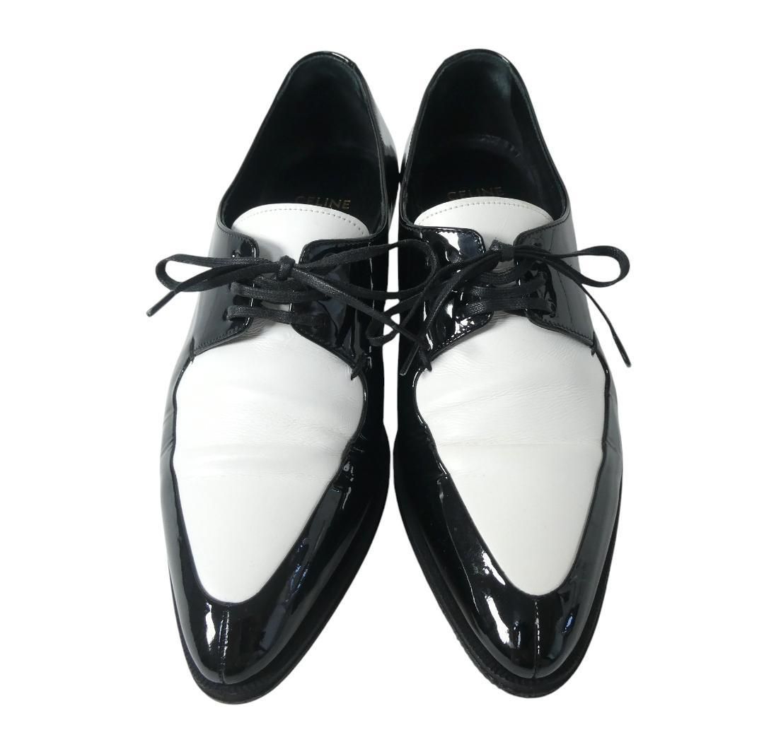 CELINE フィービー ドレスシューズ 37 レザー CELINE - 未使用 セリーヌ CELINE レザーシューズ フィービー期 レース