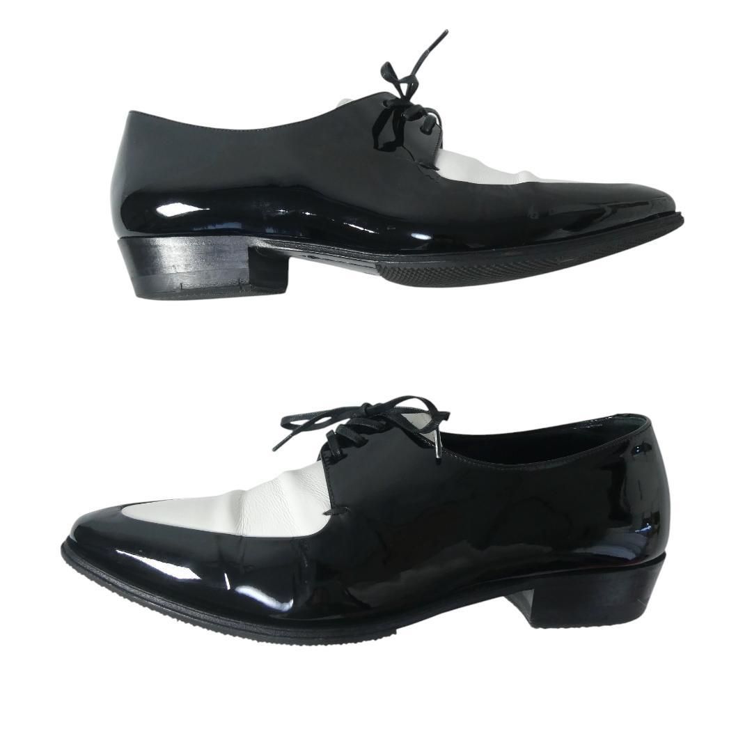 極美品 CELINE セリーヌ サイズ34.5 約21.5㎝ バイカラー エナメル