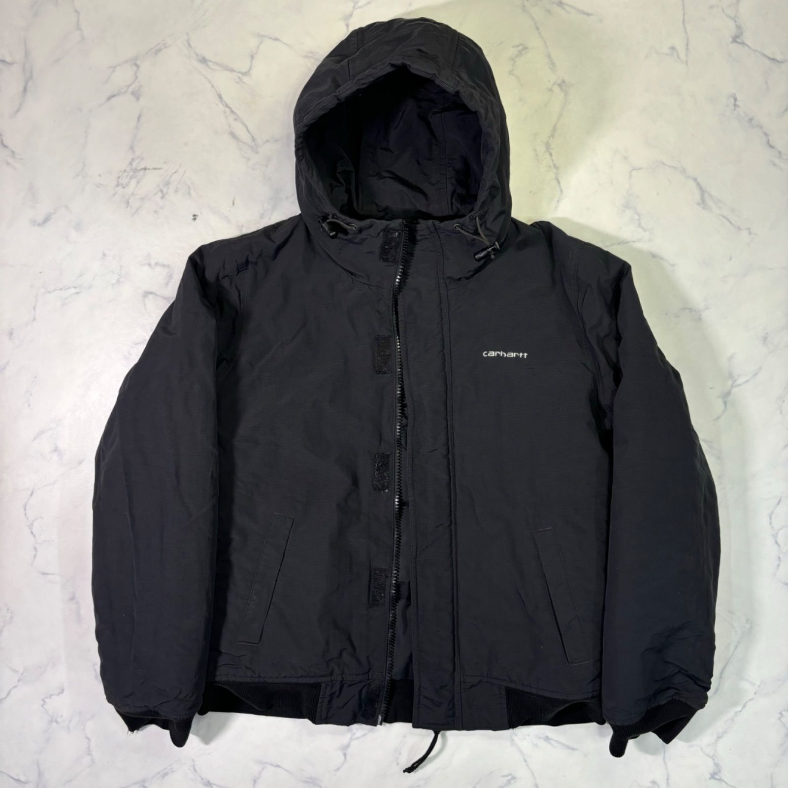 Carhartt カーハート 中綿ジャケット フード付き ブラック 黒 古着 