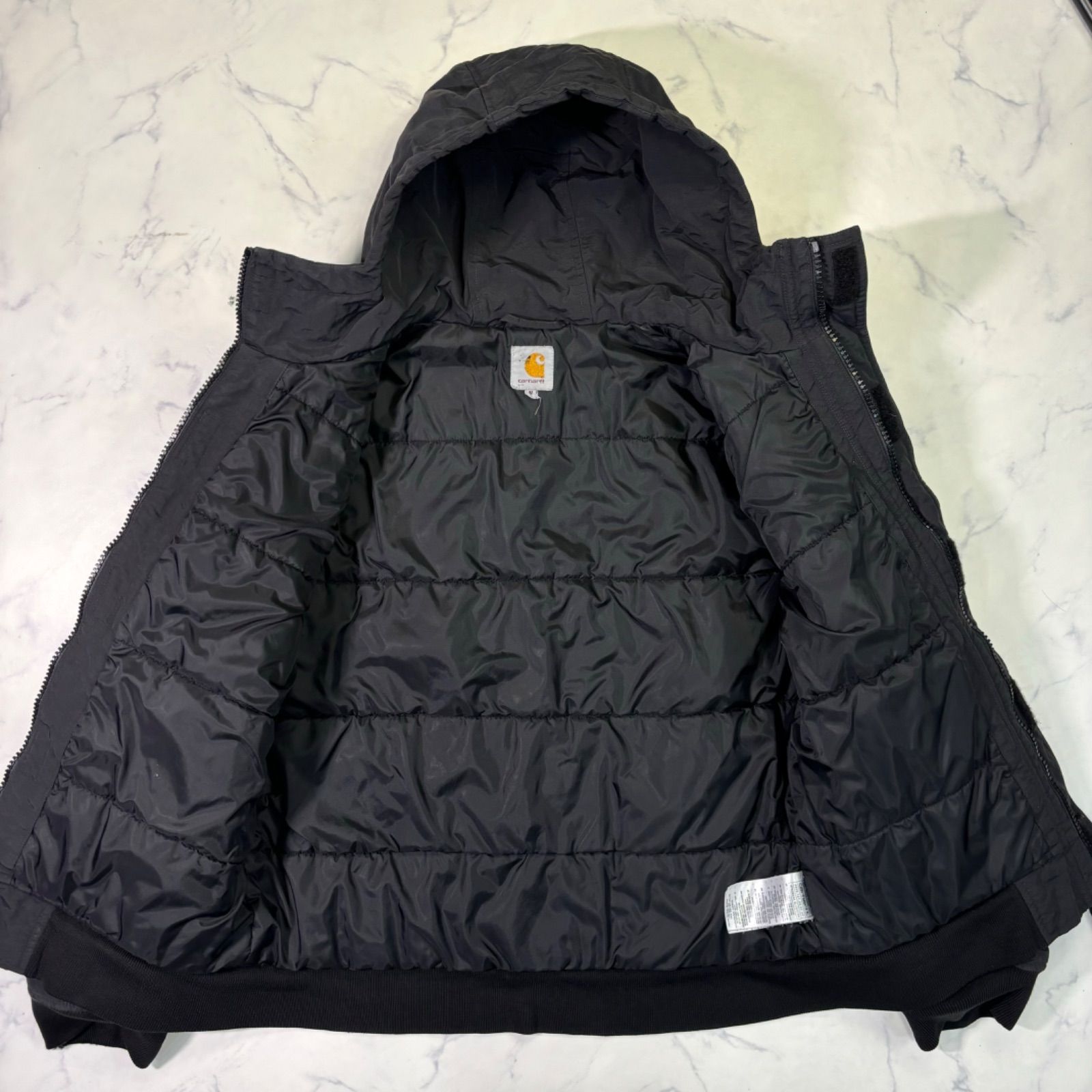 Carhartt カーハート 中綿ジャケット フード付き ブラック 黒 古着 