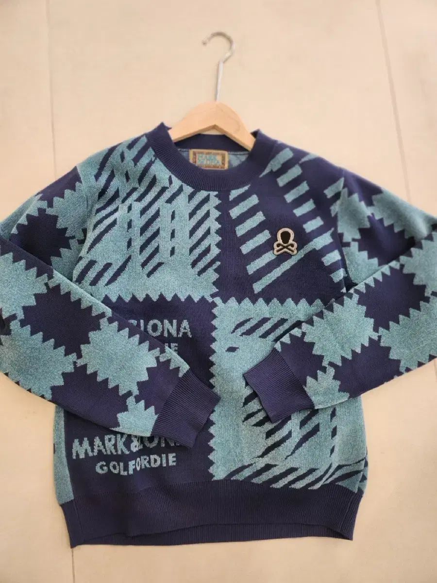 メンズゴルフ MARK LONA マークアンドロナ ブルー パータン ニット