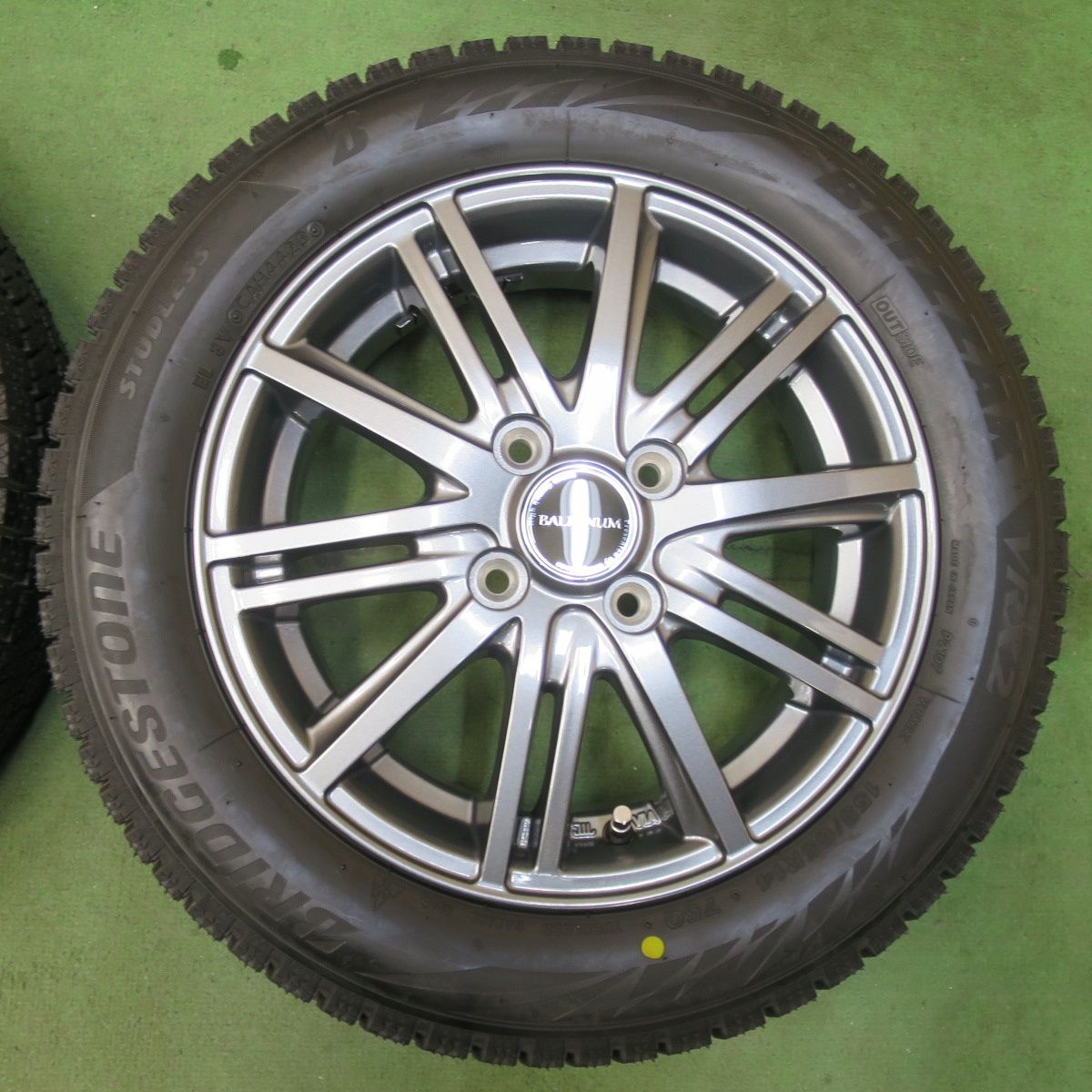  ♥ 23年 スタッドレス 155 65 R 14 ブリヂストン ブリザック VRX 2 BR 10 バルミナ 14インチ PCD 100 4 H 5122301イス 14インチ タイヤ ホイールセット