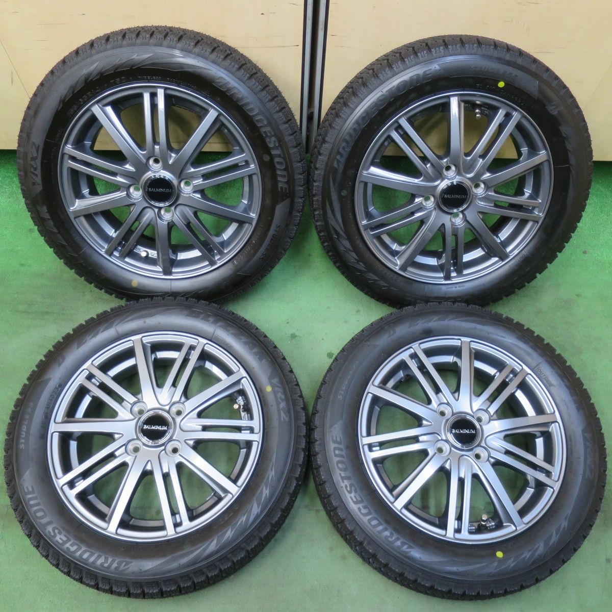 ブリヂストンVRX2 155/65/R14スタッドレス バルミナホイールセット 未使用！23年☆スタッドレス 155/65R14 ブリヂストン ブリザック VRX2