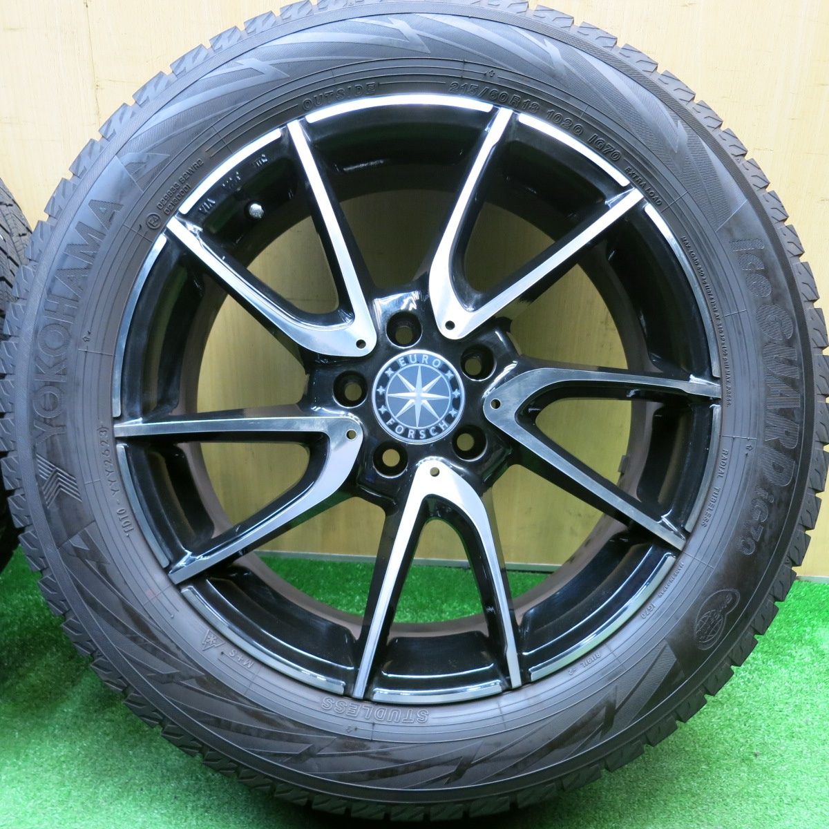 バリ溝 23年 キレイ ほぼ10分 ベンツ 等 EURO FORSCH H 844 215 60 R 18 スタッドレス ヨコハマ アイスガード iG 70 ユーロフォルシュ 18インチ PCD 112 5 ス