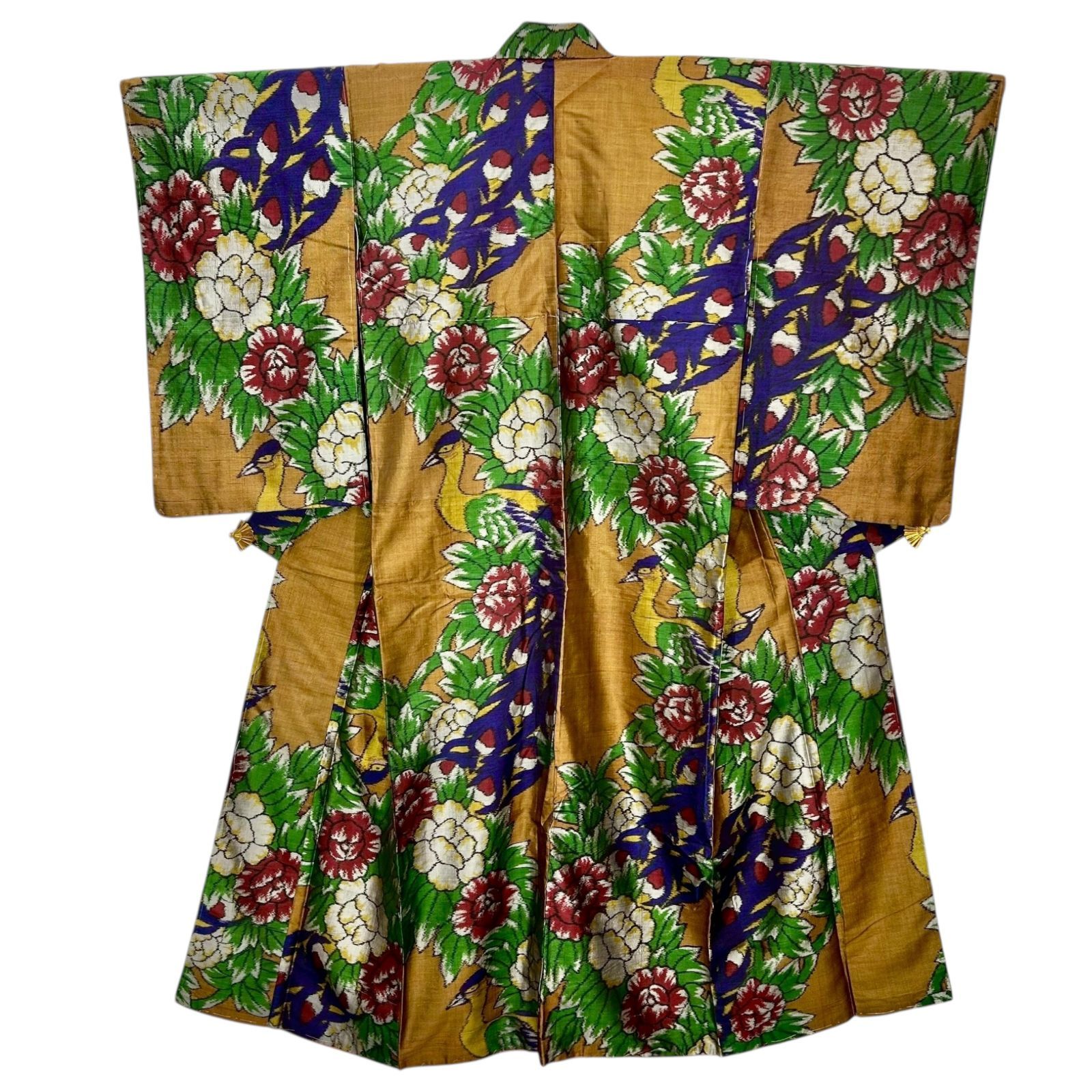 銘仙　セミアンティーク　着物 銘仙 セミアンティーク着物 正絹 レトロ着物 - メルカリ