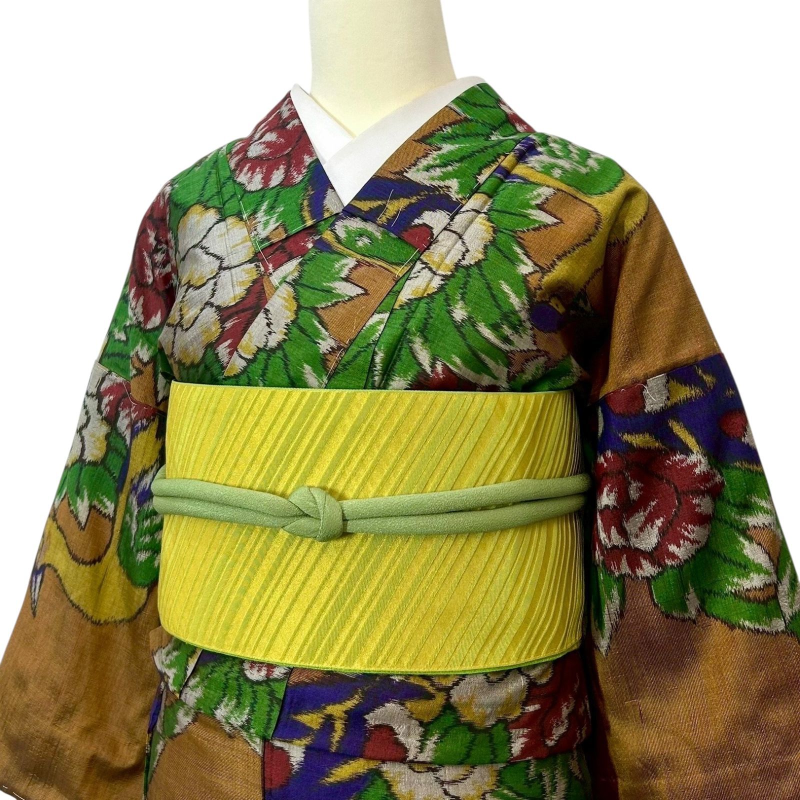 銘仙　セミアンティーク　着物 銘仙 セミアンティーク着物 正絹 レトロ着物 - メルカリ