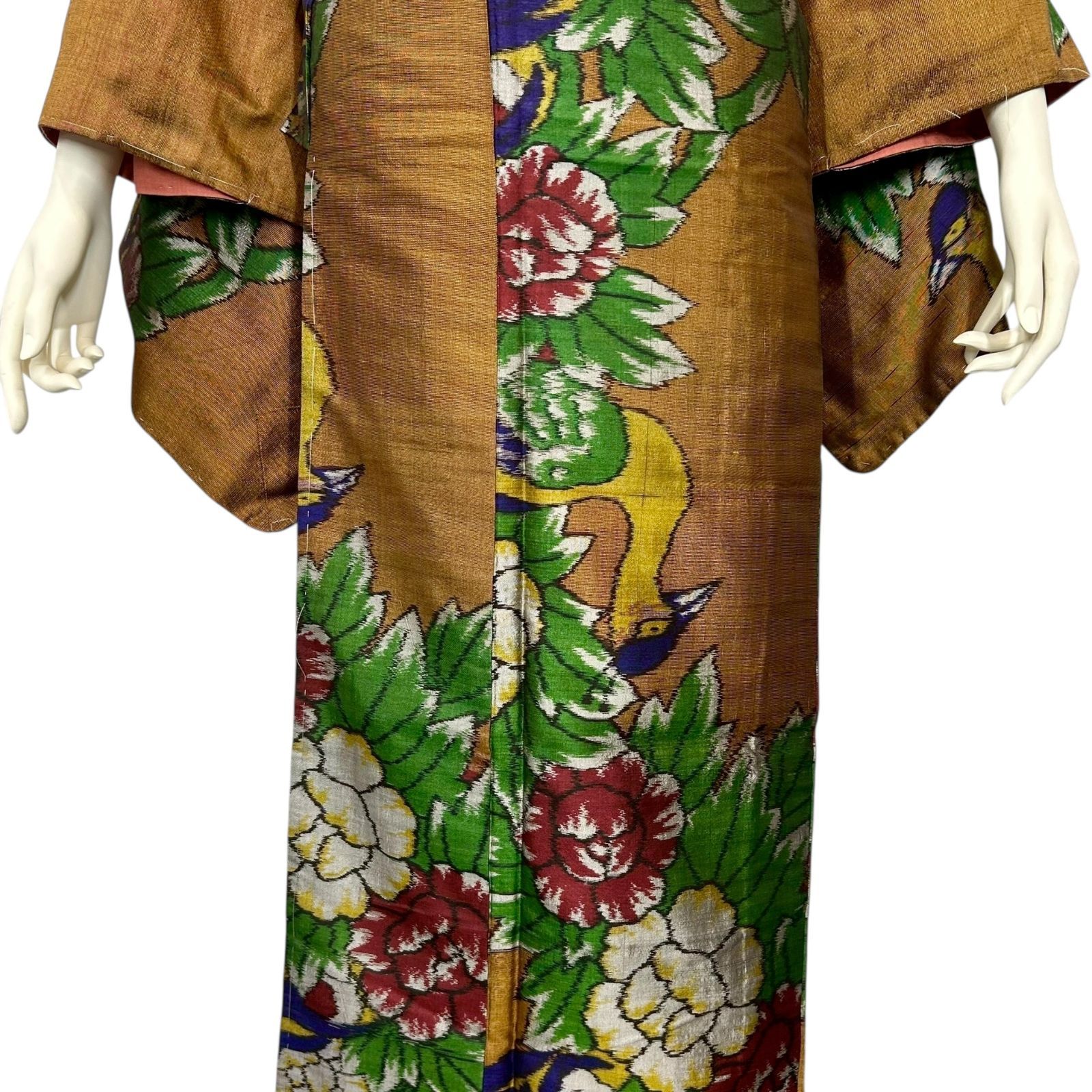 銘仙　セミアンティーク　着物 銘仙 セミアンティーク着物 正絹 レトロ着物 - メルカリ