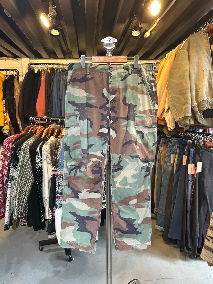 35 80 s Us Army ミリタリー ウッドランド カモフラージュ BDU パンツ