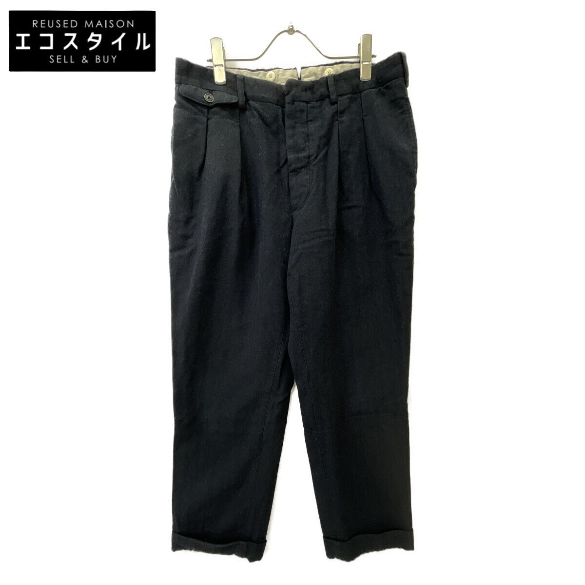 RRL ダブルアールエル ﾈｲﾋﾞｰ ｳｰﾙ ﾍﾘﾝﾎﾞｰﾝ 2ﾀｯｸ ｽﾗｯｸｽ 32 - メルカリ