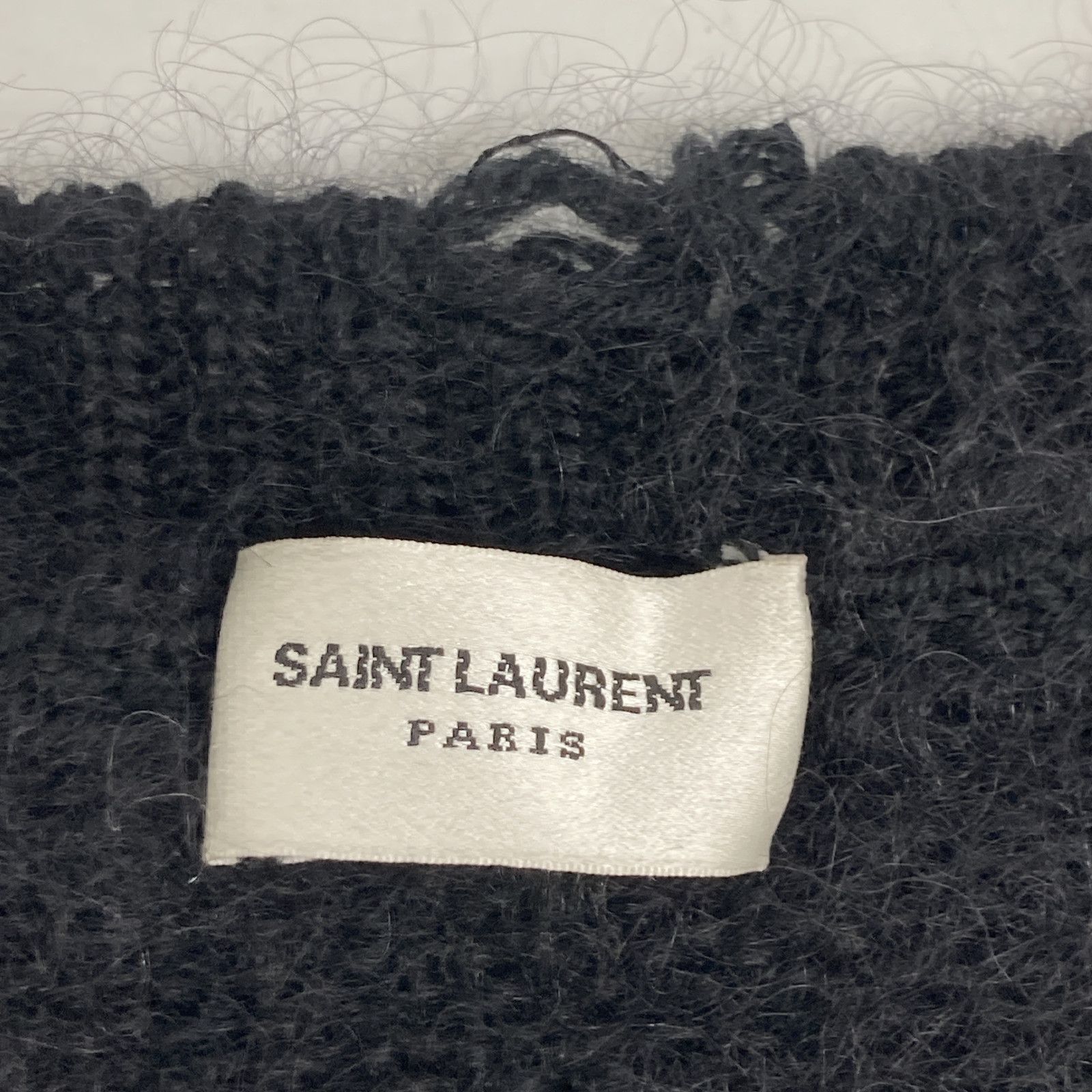 SAINT LAURENT PARIS サンローランパリ 22SS ×ﾌﾟﾚｲﾎﾞｰｲ ﾌﾞﾗｯｸ×ﾎﾜｲﾄ ﾓﾍｱ
