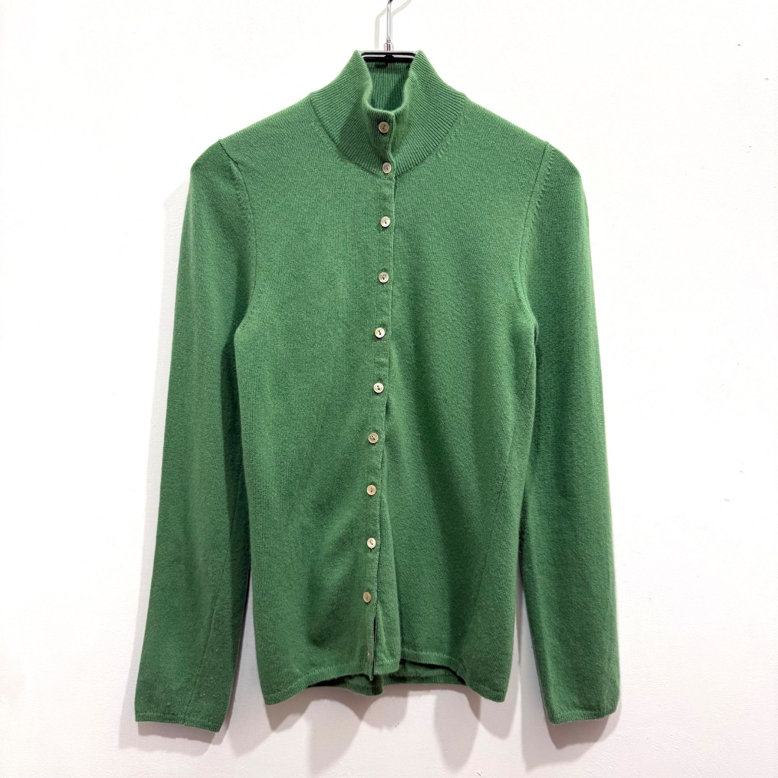 カシミヤ100% スコットランド製 BALLANTYNE カーディガン グリーン