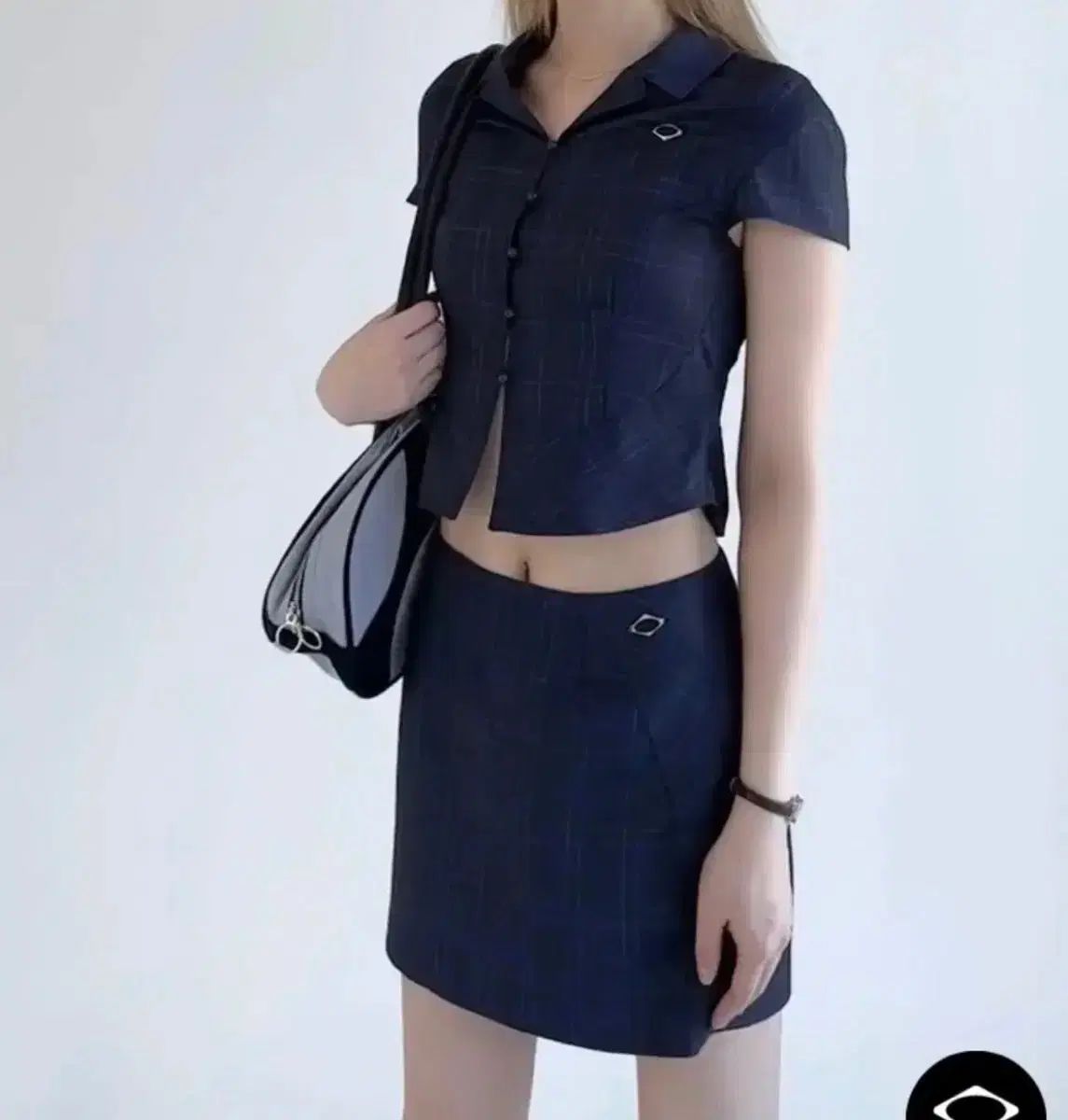 セット販売 MISCHIEF チェッカーシャツスカート ネイビー