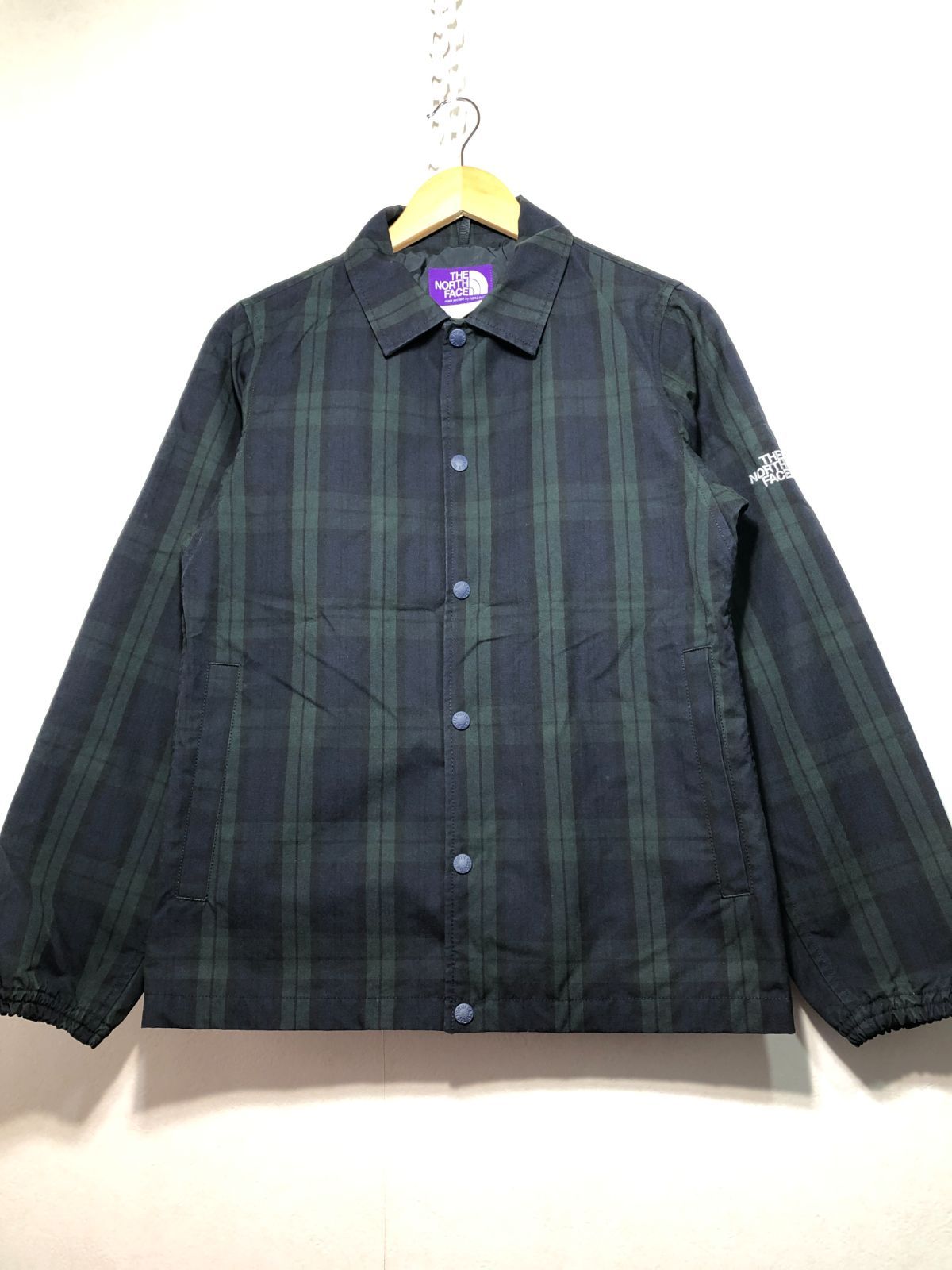041030 THE NORTH FACE PURPLE LABEL 65 35 チェック コーチ ジャケット S グリーン ブラック bayhead cloth ノースフェイス パープルレーベル nanamica ナナミカ