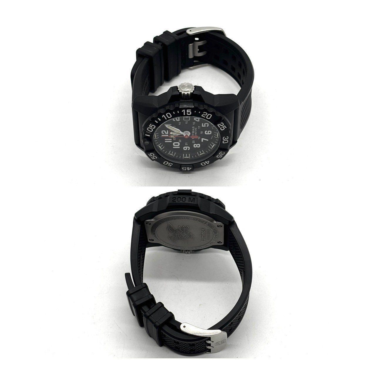  視認性に 理由がある LUMINOX ルミノックス 腕時計 ダイバーズウォッチ NAVY SEALS RED HAND カーボンケース 200 m防水 ブラック 腕時計(クォーツ) 腕時計(アナログ)