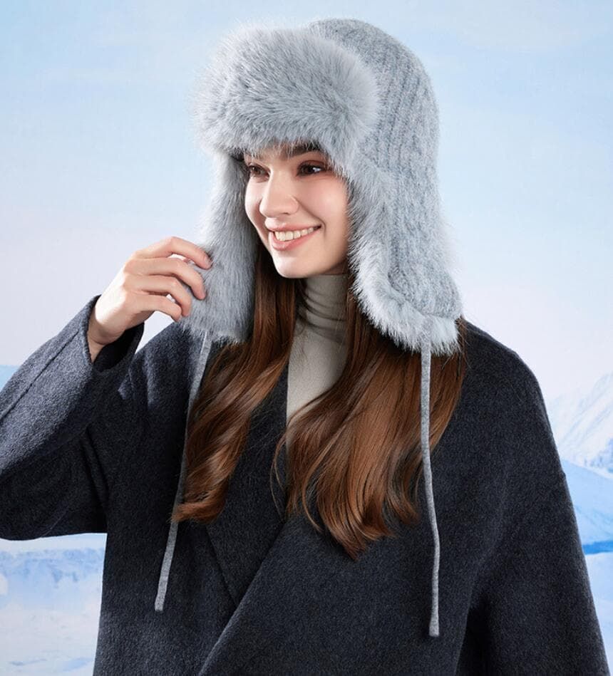 フライトキャップ ふわふわファー ♥ 耳当て付き帽子 耳あてファー素材 裏ボア 防寒帽子 ニットパイロットキャップ キャップ パイロット帽 帽子 ファーキャップ 耳あて 耳当て付き イヤーカバー付き baoguan 1213