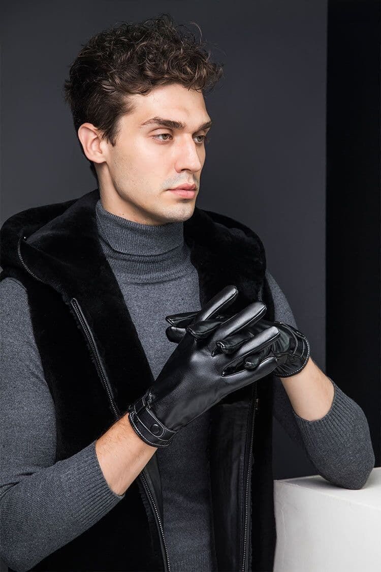  手袋 メンズ レザー タッチパネル対応 即 OK 革 グローブ レザーグローブ 革グローブ 防水 防風 裏起毛 防寒 スマホ対応 暖かいdali 01 手袋 アームカバー 小物