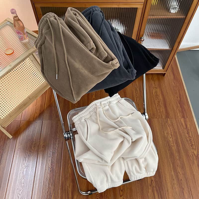 裏起毛パンツ 即 OK ボアパンツ レディース フリースパンツ 両面起毛 ふわふわ パンツ ボトムス 秋冬 暖かい 防寒 保温 スウェットパンツ ジョガーパンツ イージーパンツ ルームウェア 長ズボン ロング丈 qicai 10