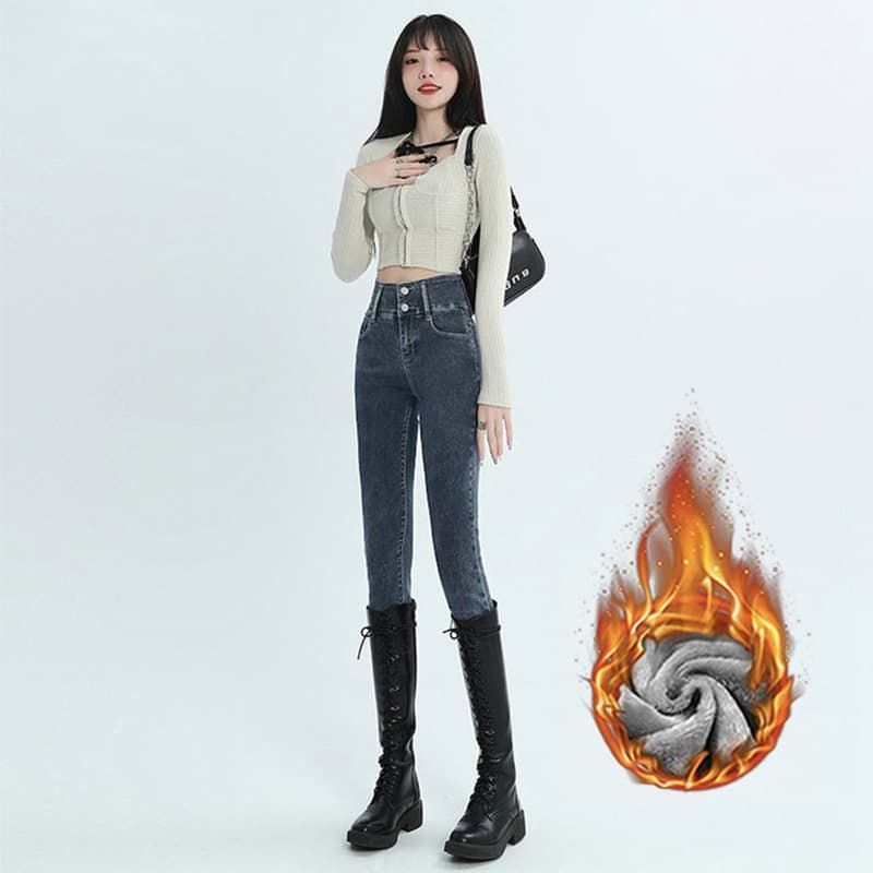 裏起毛 デニム 即 OK スキニーパンツ あったかパンツ レディース デニムパンツ ボトムス スキニー ジーンズ ジーパン 裏ボア あったか 暖かい あたたかい 裏起毛パンツ ストレッチ スhanniu 44