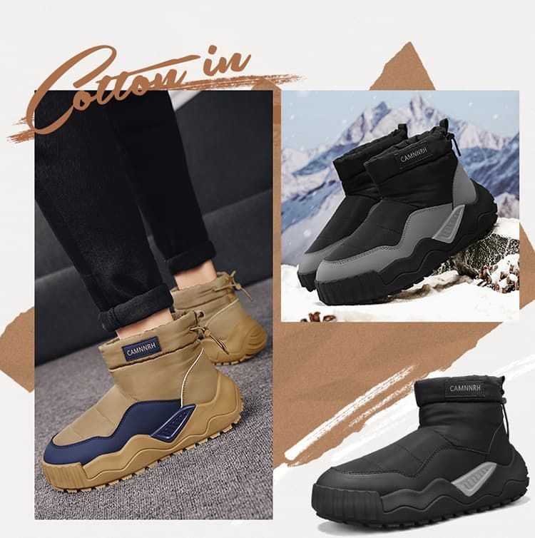 スノーブーツ メンズ 即 OK ショートブーツ スノーシューズ 防水 防寒 防滑 裏起毛 保暖 冬用 カジュアル 登山 綿靴 雪靴 ボアブーツ スノボ ムートンブーツ ムートン メンズブーツ 冬靴 かっこいい 撥yicheng 10