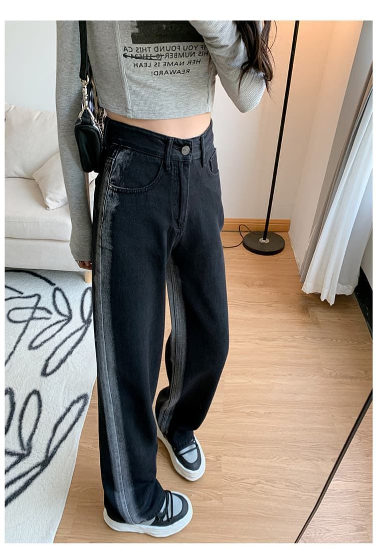  デニムパンツ 裏起毛 即 OK レディース パンツ 切り替え 配色 ワイドパンツ ガウチョパンツ 体型カバー ゆったり ズボン 裏ボア 美脚 ハイウエスト 厚手 おしゃれ 可愛い あったか 暖かい 防寒 暖 hanniu 46 その他 デニム ジーンズ