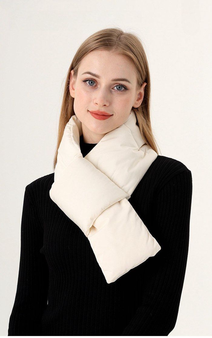  マフラー レディース ♥ メンズ 首巻き ネックウォーマー ダウン風 中綿入り 軽量 ダウン風マフラー カジュアル シンプル 通勤 通学 オフィス かわいい 暖かい ポケット ユニセックス 小物 洗える 防寒 秋冬 ギフトjinghao 03 マフラー 小物