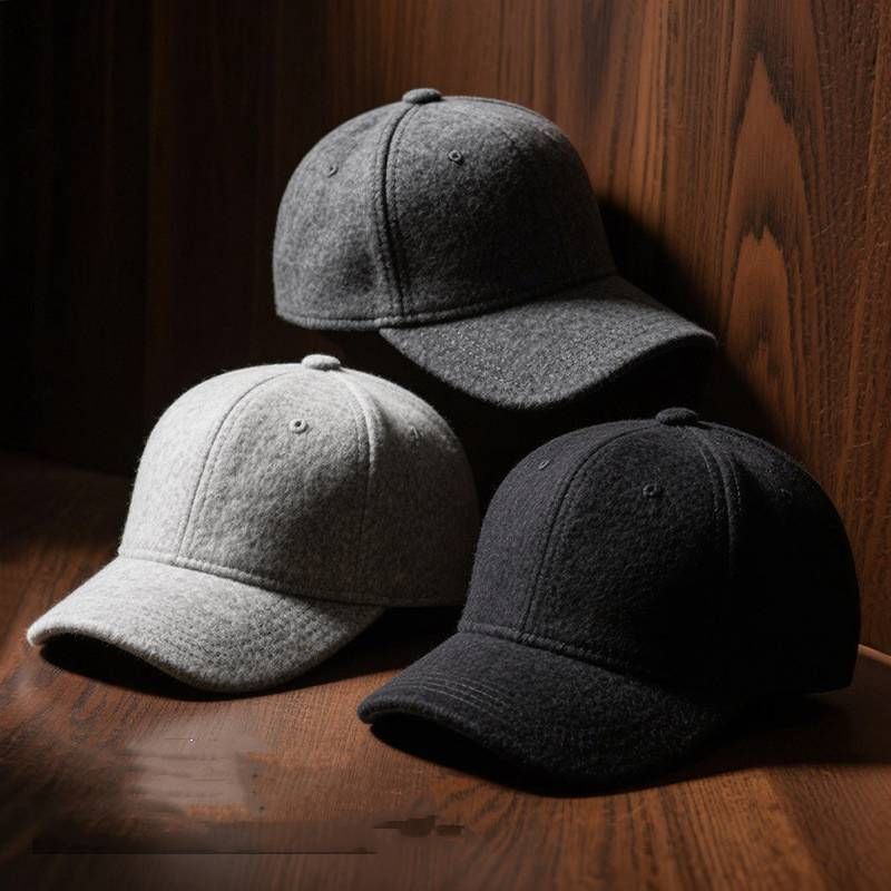 ウール混 キャップ 大きいサイズ 59 62 cm 秋 冬 帽子 メンズ レディース フェルト 野球帽 ベースボールキャップ ツバ付 男性 女性 婦人 紳士 お洒落 おしゃれ オシャレ ♥ baiyimz 01