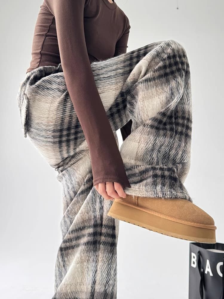 レディース チェック柄パンツ