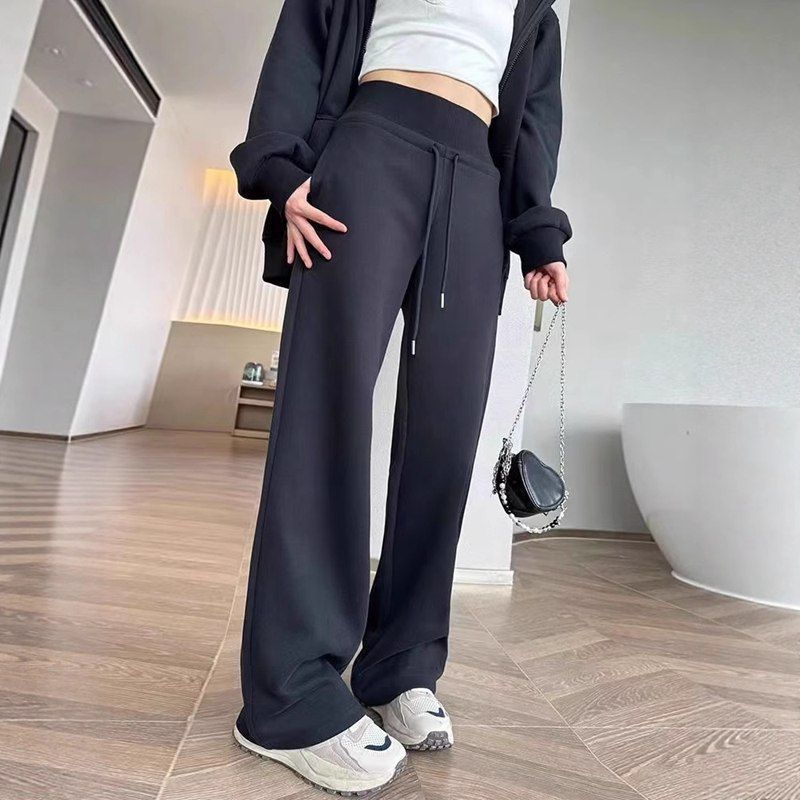 スウェットパンツ レディース ウエストゴム 紐 イージーパンツ ワイドパンツ ロング丈 パンツ ズボン ボトムス ゆったり 体型カバー 無地 カジュアル おしゃれ きれいめ スポーツ 運動着 部屋着 ルームウェア ファッション 春 秋 冬 mkxzqd 17