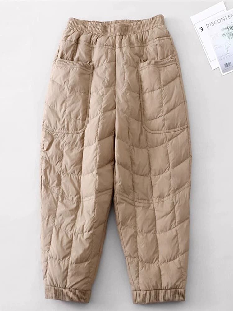キルティング レディース 即 OK 中綿パンツ 軽量 防寒 ズボン パンツ 長ズボン 防風 ジョガーパンツ ロングパンツ ロング丈 スリム ボトムス 冬 あったか 軽い イージーパンツ 保温性抜群 暖かい 大きいyaguan 05