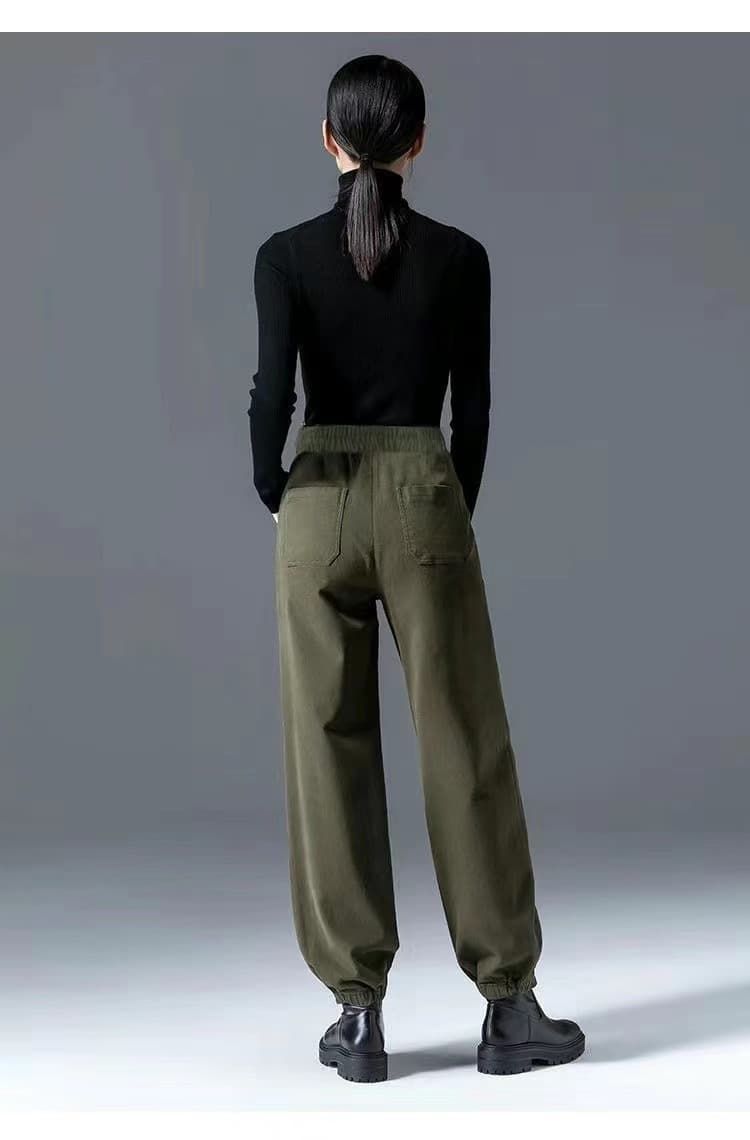  裏起毛 サルエルパンツ ♥ レディース 秋冬 テーパードパンツ 防風 あったか 暖かい 作業着 ジョガーパンツ スウェット パンツ ボトムス イージーパンツ ウエストゴム ゆったり 体型カバー 厚手 xinling 02 サルエルパンツ パンツ