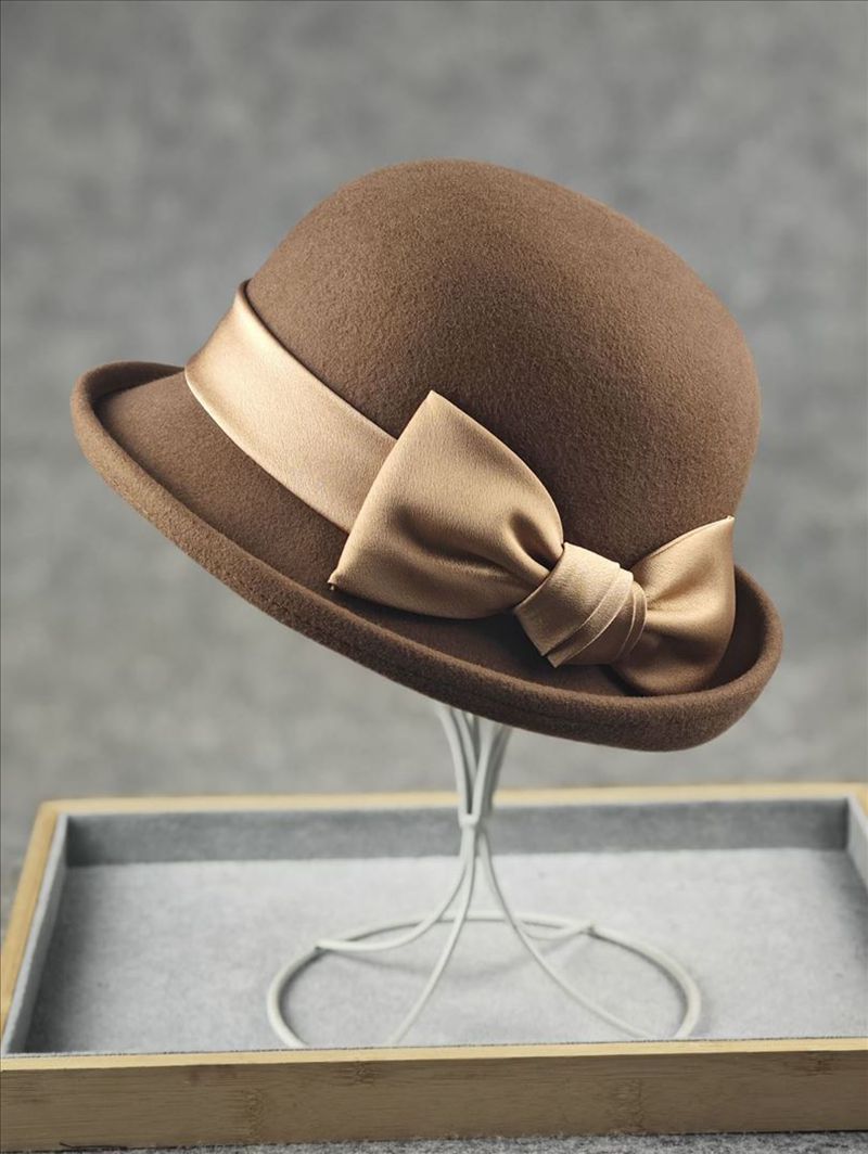 ウール 帽子 防寒帽子 リボン 感 レディース バケットハット 秋冬 ウールハット ウール帽子 UV おしゃれ ハット 折りたたみ フェルト帽子 お出かけ 自転車 遮光 深い ママ xinqim 15