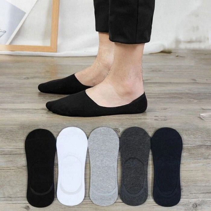 靴下 ♥ ５足セット メンズ 25?27 cm 速乾性 通気性 快適 蒸れない くつ下 くるぶし ショートソックス 脱げない スニーカーソックス おしゃれ フットカバー 滑り止め 紳士 nile 01