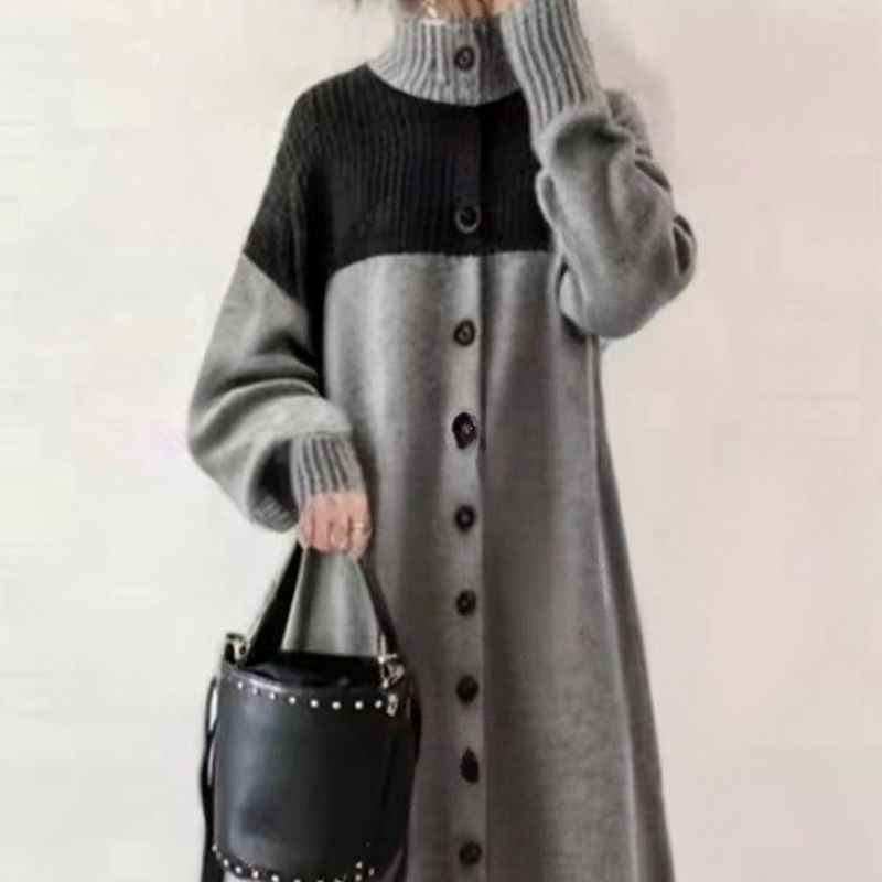 ワンピース ♥ ハイネック ニットワンピース 秋 冬 レディース ロング 長袖 膝丈 無地 大きいサイズ ニットワンピ ふわふわ xzzhang 582