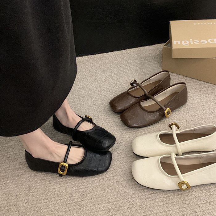 パンプス ローヒール 歩きやすい バンド付き 痛くない PU革 大きいサイズ 小さい 走れる スクエアトゥ ビジネス 就活 疲れない nvwangfan 02