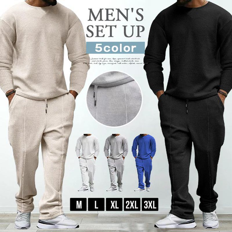 上下セット メンズ ♥ 大きいサイズ ルームウエア セットアップ 運動着 秋 冬 長袖 クルーネック トレーナー ウエストゴム スウェットパンツ ロングパンツ 無地 トップス ボトムス おしゃれ カジュアル シンプル yifengyud 15