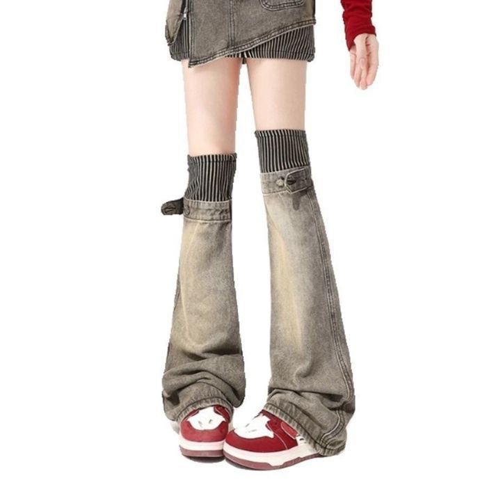 ミニスカートパンツ 即 OK セパレート 付 絶対領域 コスチューム デニムパンツ レディース 大人 女性 美脚 団体ズボン 韓国ファッション xzzhang 431