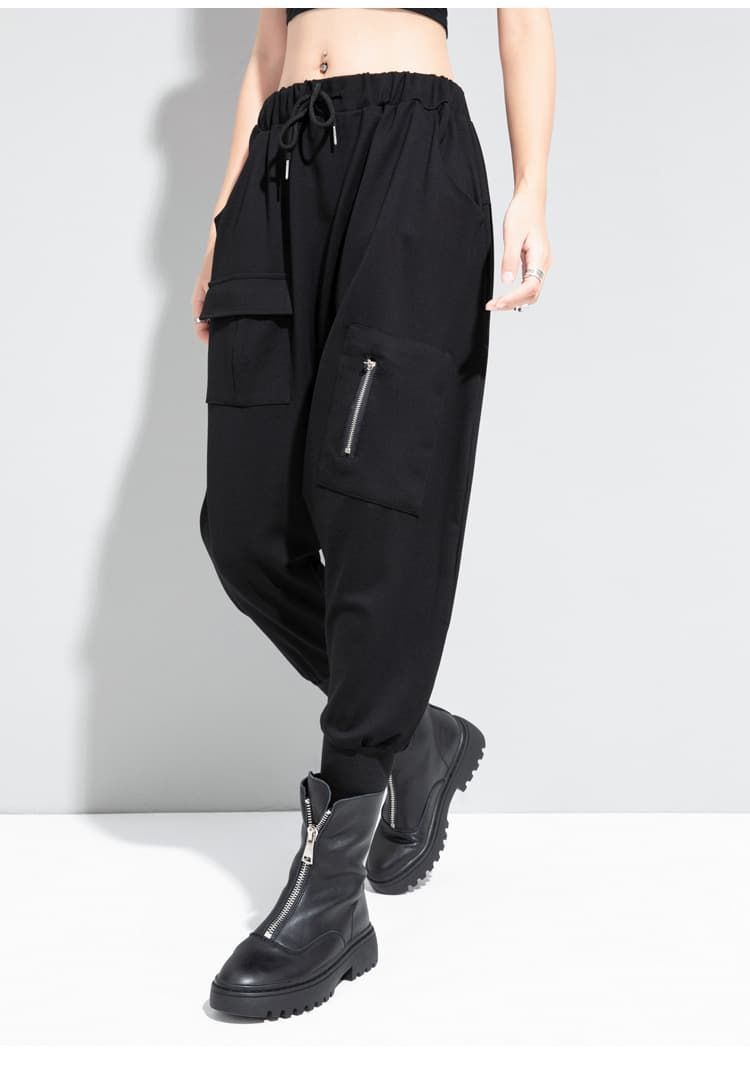  Kサルエルパンツ 即 O レディース アラジンパンツ メンズ 袴パンツ ダンス衣装 サルエルジョガーパンツ ユニセックス 秋 冬 春 ジョガーパンツ ロングパンツ テーパードパンツ ボトムス ポケット付き 個 yimitao 02 サルエルパンツ パンツ