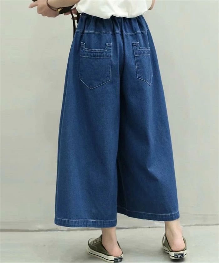 キュロット デニムワイドパンツ