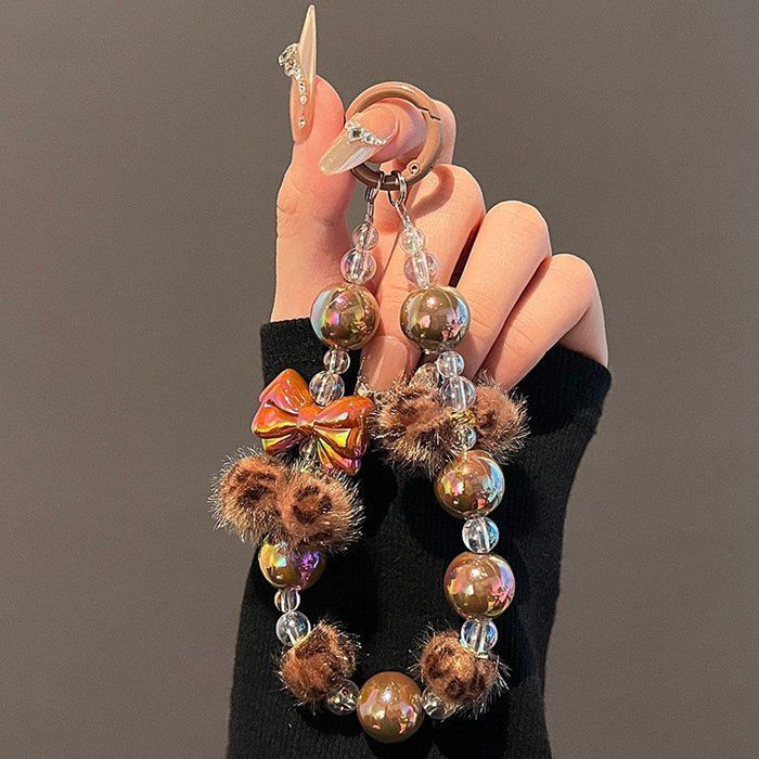  リボン ストラップ チェーン付き 超可愛い ケース レディース キーホルダー 付属 ガーリー ギフト プレゼント xzzhang 318 ストラップ スマホアクセサリー