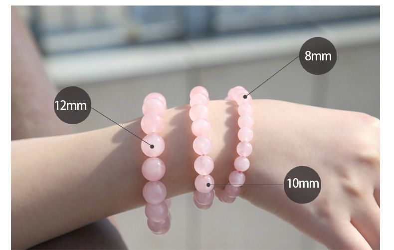 天然石 ピンククォーツ ブレスレット 8 0 5 mm 女性用 shuijing 07