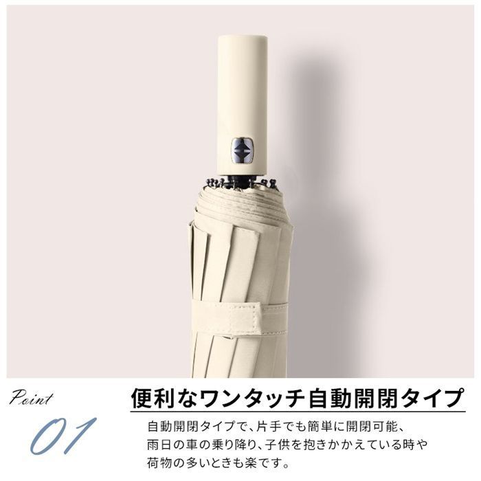 折りたたみ傘 自動開閉 24本骨 二重骨組み 強風対応 雨傘 日傘 UPF 50 ブラックコーティング 紫外線対策 UVカット 晴雨兼用 軽量 遮光 傘 レディース メンズ 丈夫 無地 折り畳み傘 きれいめ 上品 紫外線遮断 撥水 コンパクト mniu 01