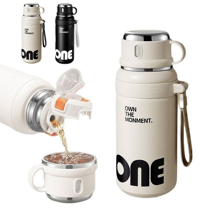 魔法瓶 真空断熱 水筒 800 ml 茶水分離 ティーカップ 保温瓶 大容量 保温 軽量 直飲み ステンレスボトル ボトル プレゼント 入学 お祝い イベント 実用的 男性 女性 baowenb 03