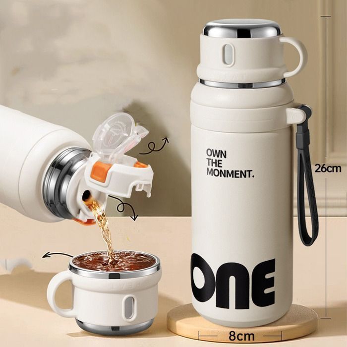  魔法瓶 真空断熱 水筒 800 ml 茶水分離 ティーカップ 保温瓶 大容量 保温 軽量 直飲み ステンレスボトル ボトル プレゼント 入学 お祝い イベント 実用的 男性 女性 baowenb 03 水筒 水筒 ジャグ タンク