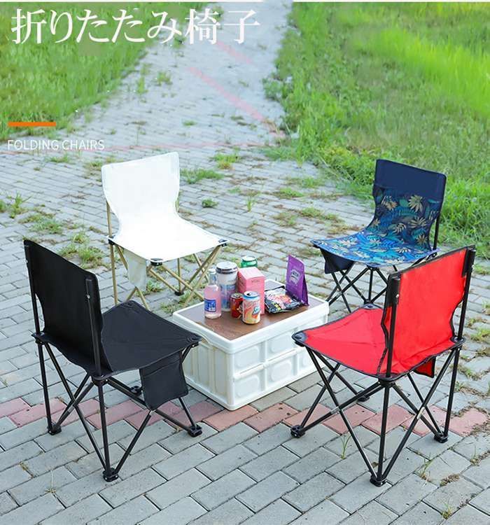 アウトドアチェア キャンプ椅子 折りたたみ コンパクト 軽量 収納バッグ付き ハイキング お釣り 登山 BBQ 海 遠足 公園 耐荷重130 kg lvfan 01