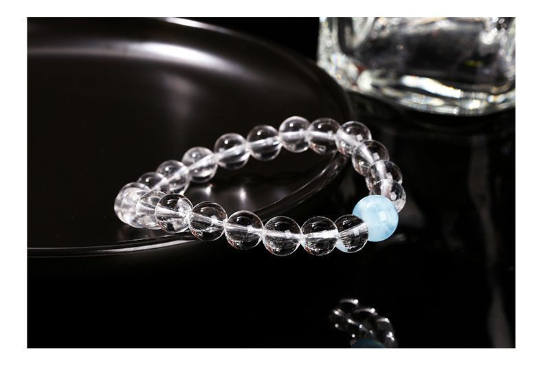  7 A クリアクォーツ 新生活 天然石 応援グッズ ブレスレット 白水晶 8 mm 大人女子 おしゃれ アクセサリー 高透明度 shuijing 08 ブレスレット バングル アクセサリー