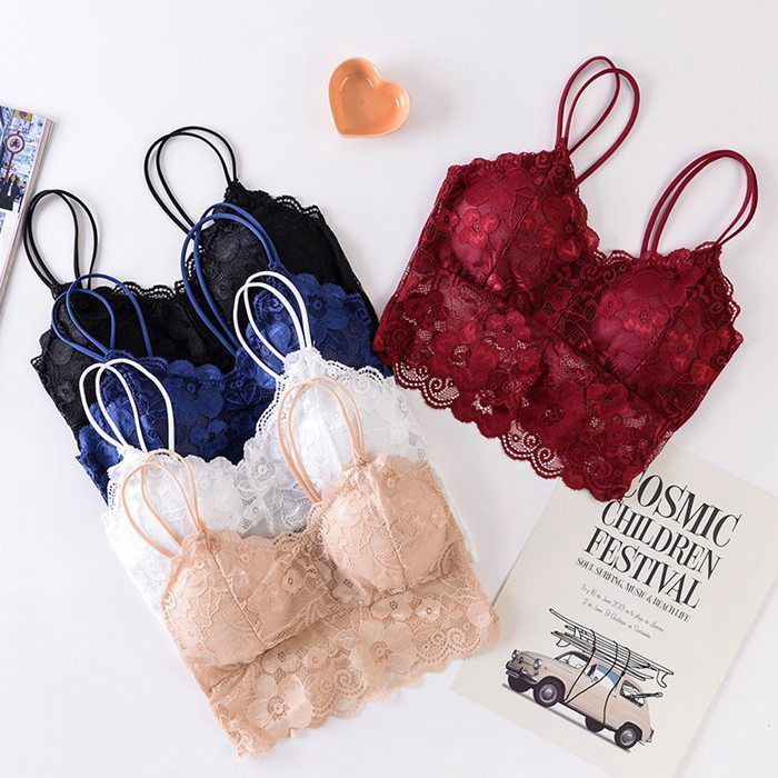 ブラジャー キャミソールブラ ブラキャミソール 花柄 レース Vネック ブラキャミ 女性用 インナー 下着 透け感 レディース ランジェリー シンプル 可愛い 大人 おしゃれ セクシー 柔らか プレゼント aodaiya 24