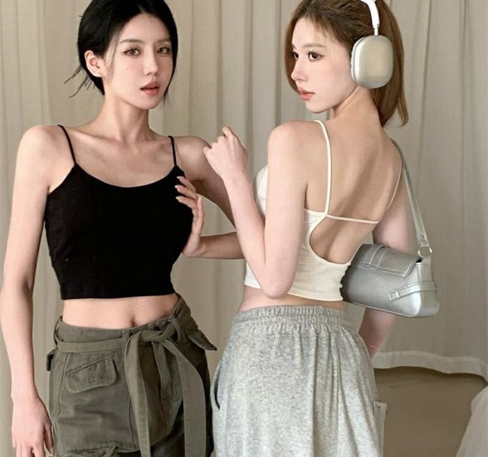 キャミソール 下着 インナー キャミ ショートキャミ トップス ショート丈 アンダーウェア ブラトップ シンプル レディース パットあり 女子 大人 無地 重ね着 レイヤード ストレッチ かわいい aodaiya 08