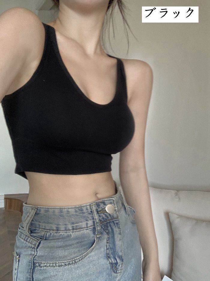 キャミソール レディース インナー 背中見せ カップ付キ ブラキャミソール ブラキャミ ルームウェア 下着 シンプル ノンワイヤー ヨガウェア トップス カップ付きインナー 見せブラ 女性 大人 かわいい オシャレ aodaiya 13