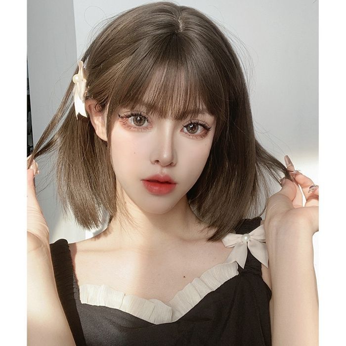 ウィッグ ミディアムボブ ショート フルウィッグ 女性 ウイッグ レディーズ エクステ 前髪 ヘアアレンジ 小顔 空気感 自然 耐熱 通気性 医療用 Lolita コスプレ 大人 daixiu 24